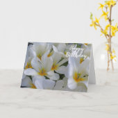 白と黄色の花閉じるハッピーバースデー カード (黄色い花)