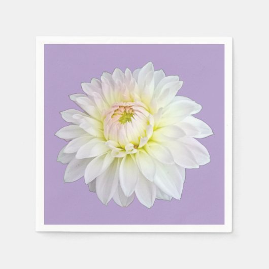 白と黄色の花 スタンダードカクテルナプキン (正面)