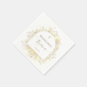 白と黄色の花 洗礼 スタンダードカクテルナプキン (角)