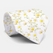白と黄色の野の花 ネクタイ (ロール)