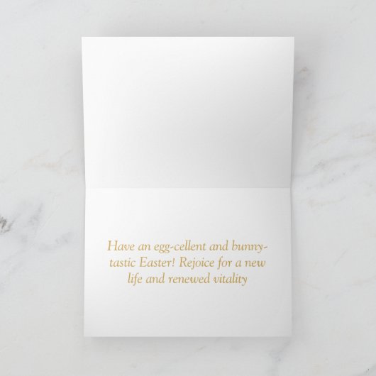 白と黄金のイースターエッグの挨拶 カード (内部)