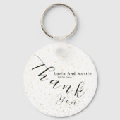 白と黄金の粉の結婚サンプルサンキュー キーホルダー (正面)