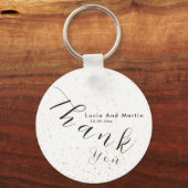 白と黄金の粉の結婚サンプルサンキュー キーホルダー (正面)