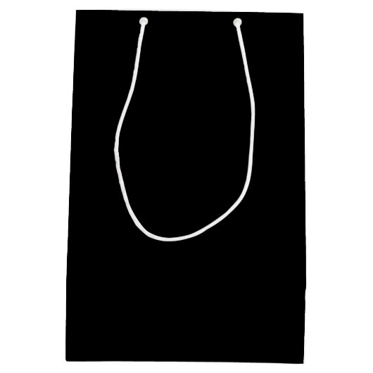 白と黒のあじさい結婚の歓迎の葉 ミディアムペーパーバッグ (裏面)