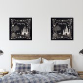 白と黒のおとぎ話の城と馬 (寝室)