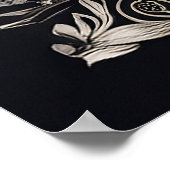 白と黒のおとぎ話の城と馬 ポスター (角)