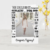 白と黒のお祝いグラッドフォト カード (黄色い花)