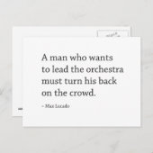 白と黒のやる気を起こさせる引用文 ポストカード (正面/裏面)