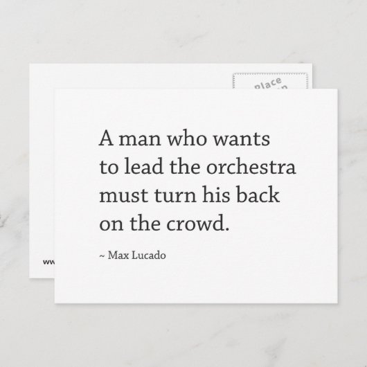 白と黒のやる気を起こさせる引用文 ポストカード (正面/裏面)