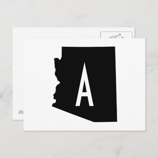 白と黒のアリゾナモノグラム ポストカード (正面/裏面)