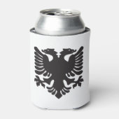 白と黒のアルバニアイーグルクーラーボックス 缶クーラー (缶正面)