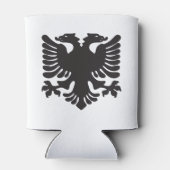 白と黒のアルバニアイーグルクーラーボックス 缶クーラー (裏面)