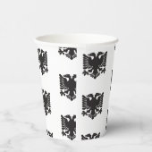 白と黒のアルバニアイーグル紙カップ 紙コップ (右)