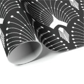 白と黒のアートデコパターン ラッピングペーパー (ロールコーナー)