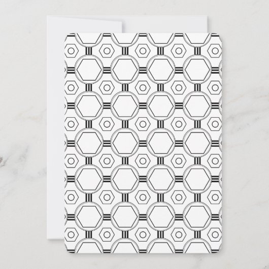 白と黒のアールデコ結婚式招待状 招待状 (裏面)