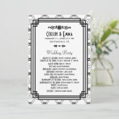 白と黒のアールデコ結婚式 プログラム (スタンド正面)