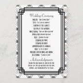 白と黒のアールデコ結婚式 プログラム (裏面)