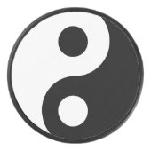 白と黒のインとヤン記号 アイスホッケーパック (正面)