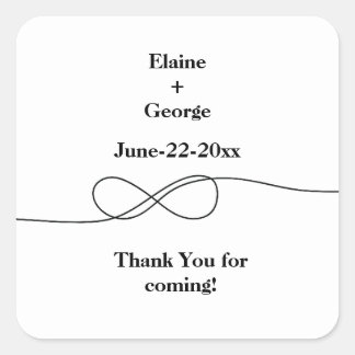 白と黒のインフィニティステッカー スクエアシール