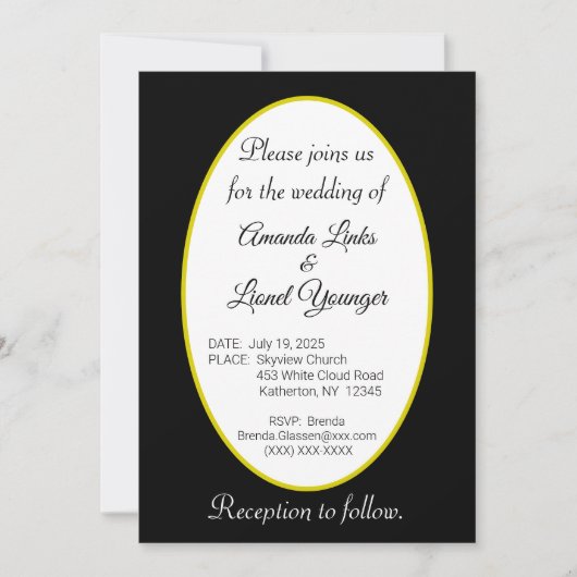 白と黒のウィンド結婚ウ 招待状 (正面)