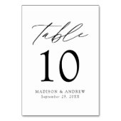 白と黒のエレガモダンンス結婚ズ テーブルナンバー (正面)