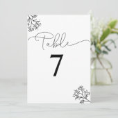 白と黒のエレガンスモダンテーブル番号 サンキューカード (スタンド正面)