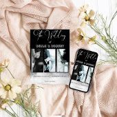 白と黒のエレガントで洗練された結婚式の招待状 招待状