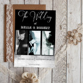 白と黒のエレガントで洗練された結婚式の招待状 招待状