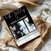 白と黒のエレガント軟化結婚の攻撃 招待状