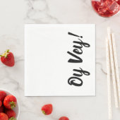 白と黒のオイ ヴェイ ペーパーナプキン スタンダードランチョンナプキン (インサイチュ)