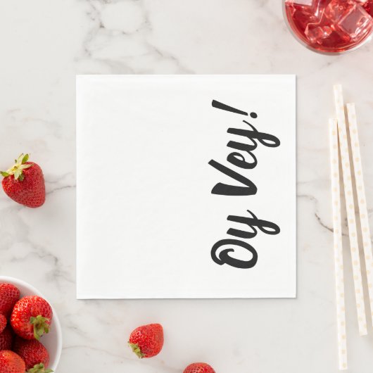 白と黒のオイ ヴェイ ペーパーナプキン スタンダードランチョンナプキン (インサイチュ)