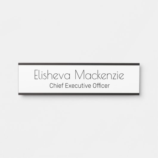 白と黒のオフィスのドアの署名シンボルや象徴名プレート サインプレート (正面)