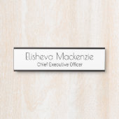 白と黒のオフィスのドアの署名シンボルや象徴名プレート サインプレート (正面)