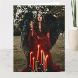 白と黒のカードで愛らしい女性女神 カード