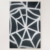 白と黒のクモの巣 ジグソーパズル (縦)