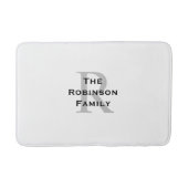 白と黒のクラシックなイニシャル入り バスマット (正面)