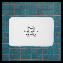 白と黒のクラシックなモノグラム バスマット