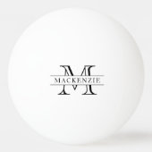 白と黒のクラシック名縁どモノグラム 卓球ボール (正面)