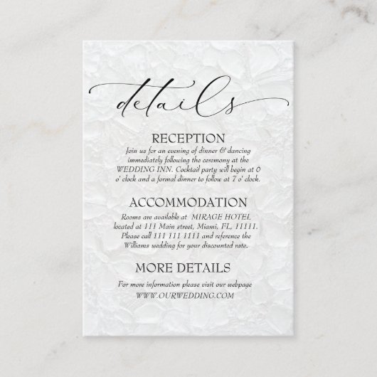 白と黒のクラシック詳細 エンクロージャーカード (正面)