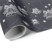 白と黒のクリスマスオーナメント ラッピングペーパー (ロールコーナー)