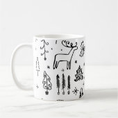 白と黒のクリスマスコーヒーマグ コーヒーマグカップ (左)
