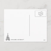 白と黒のクリスマスツリーアート シーズンポストカード (裏面)