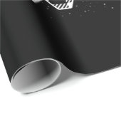 白と黒のクリスマスバッファローの格子雪 ラッピングペーパー (ロールコーナー)