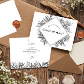 白と黒のグリーンウェディングプランナー提案カード 招待状