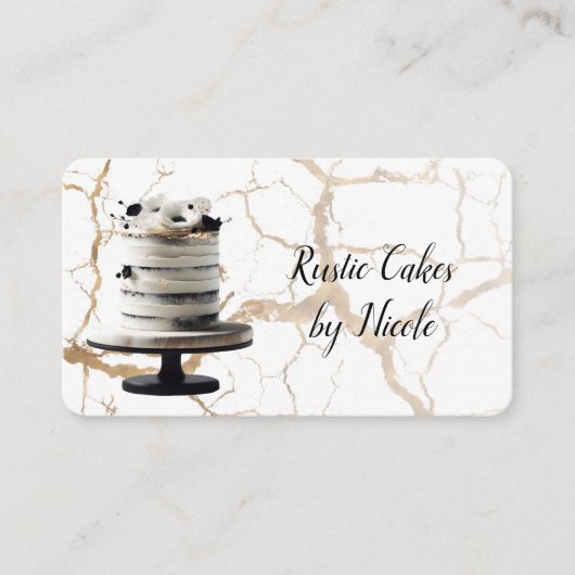 白と黒のケーキ素朴大理石ソーシャルメディアQR 名刺 (正面)