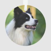 白と黒のコリ縁どー犬 オーナメント (裏面)