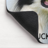 白と黒のコリ縁どー犬 マウスパッド (コーナー)