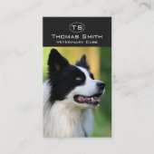 白と黒のコリ縁どー犬 名刺 (正面)