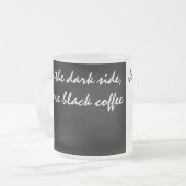 白と黒のコーヒー フロストグラスマグカップ (正面左)