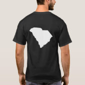 白と黒のサウスカロライナ州 Tシャツ (裏面)